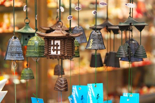 Ban đầu, chuông gió　có tạo hình như một chiếc chuông thu nhỏ/ Photo: https://shikinobi.com
